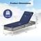 Costway 1/2 PSC Patio Chaise Lounge Chair with 6-Level Adjustable Backrest Removable Cushion Navy/White/Gray